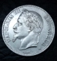5 франка 1868 година Наполеон lll Франция сребро, снимка 10