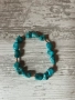 Гривна за крак или ръка с тюркоазени камъчета и златни топченца мъниста 🩵, снимка 3