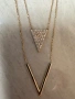 Ново златно двойно колие с камъни - 3.19гр., снимка 15