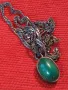 СТАРИНЕН СРЕБЪРЕН РЕТРО ПЕНДАНТ с НАТУРАЛЕН ЗЕЛЕН НЕФРИТ и СРЕБЪРНА ВЕРИЖКА МАРКОВО СРЕБРО 975 43300, снимка 16