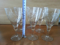 Ретро стъклени чаши гравирани , снимка 1 - Антикварни и старинни предмети - 44927625