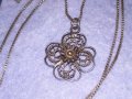 СТАРИНЕН ФИЛИГРАНЕН СРЕБЪРЕН МЕДАЛЬОН ЧЕТИРИЛИСТНА ДЕТЕЛИНА с ВЕРИЖКА от СРЕБРО 925 РЕТРО БИЖУ 34432, снимка 9
