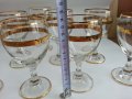 Ретро стъклени кристални чаши с златен кант , снимка 2