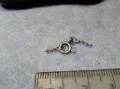 СТАРА СРЕБЪРНА ЗАКОПЧАЛКА СРЕБРО 925 с БЯЛА ПОЗЛАТА КАРАБИНКА За ЛАНЧЕ ГРИВНА КОЛИЕ ВЕРИЖКА 49895, снимка 6