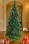 Коледна елха с червени плодчета и шишарки, снимка 2