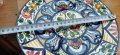 Стара ръчно рисувана голяма чиния, снимка 4