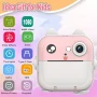Детски Фотоапарат за моментни снимки за деца Мини термопринтер Син Розов светещи уши, снимка 4