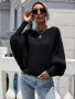 Дамски свободен пуловер с кръгло деколте и дълги ръкави, 2цвята - 023 , снимка 13