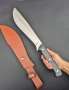 Уникален масивен ловен нож,фултанг с кожена кания,два модела, снимка 9