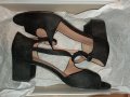 Официални черни обувки/сандали на ток, снимка 1 - Дамски обувки на ток - 39873856