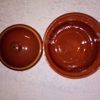 Стар глинен съд - малко гювече с капак - 1 бр. , снимка 6 - Антикварни и старинни предмети - 42868311