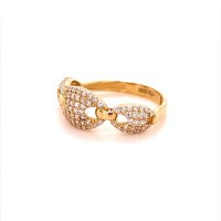 Златен дамски пръстен 2,18гр. размер:55 14кр. проба:585 модел:16569-3, снимка 2 - Пръстени - 40606019
