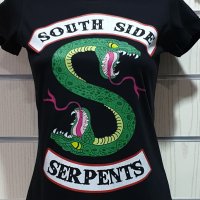 Нова дамска тениска с дигитален печат на сериала RIVERDALE, Southside serpents, снимка 9 - Тениски - 30201300