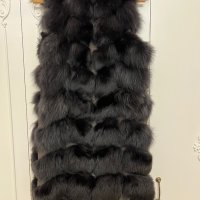 Дълъг елек от естествен косъм лисица, снимка 4 - Елеци - 42848378