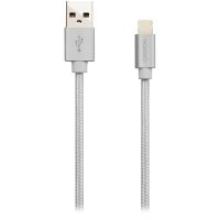 Кабел Lightning към USB CANYON CNS-MFIC3PW за iPhone 1m Сив Lightning to USB, снимка 2 - USB кабели - 30365622