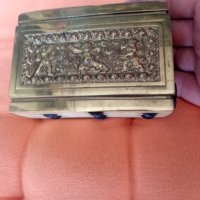 Стара немска месингова табакера, снимка 2 - Антикварни и старинни предмети - 37957342