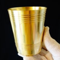 Старинна чаша от месинг 9.5 см., снимка 1 - Чаши - 31768736