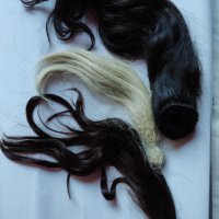 Екстеншън  естественa коса за перука (опашка), ролки за къдрене на коса - за обем и пръчки дунапрен, снимка 1 - Маши за коса - 33978171