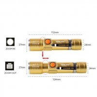 Акумулаторен LED фенер с регулируем фокус и USB / 3720, снимка 3 - Други - 30278619