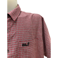 Мъжка риза JACK WOLFSKIN размер 3XL XXXL червено каре, снимка 5 - Ризи - 44569208
