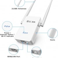 WiFi репитер, MECO AC750 Dual Band WiFi, 2.4/5GHz, повторител/точка за достъп/рутер ,Ethernet порт, снимка 3 - Рутери - 37712600