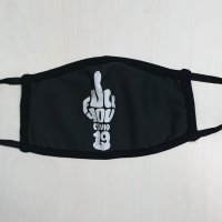 Черна маска за многократна употреба FUCK YOU COVID 19, снимка 3 - Други - 30919216