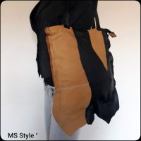 Асиметрична дамска чанта от естествена кожа! Ръчна изработка!, снимка 6 - Чанти - 30747136