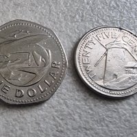 Монети. Карибски басеин. Барбадос. 1 долар и 0.25, 5, 1  цента. 4 бр., снимка 2 - Нумизматика и бонистика - 42425154