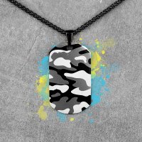 Хип - Хоп войнишка камуфлажна плочка - Black camouflage, снимка 5 - Колиета, медальони, синджири - 38553625