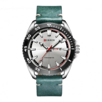 Мъжки часовник с кожена каишка - Navigator /зелен/кафяв/ (005), снимка 3 - Мъжки - 44713817