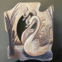 Дърворезба - лебеди , снимка 2 - Пана - 34117480