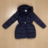 Детско дълго топло яке Mayoral за момиче с качулка, син цвят, 16г., 162см., снимка 1 - Детски якета и елеци - 36489806