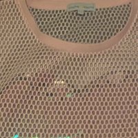 Уникална диско мрежеста блуза със сърце от паети, CASHE , снимка 3 - Тениски - 42651768