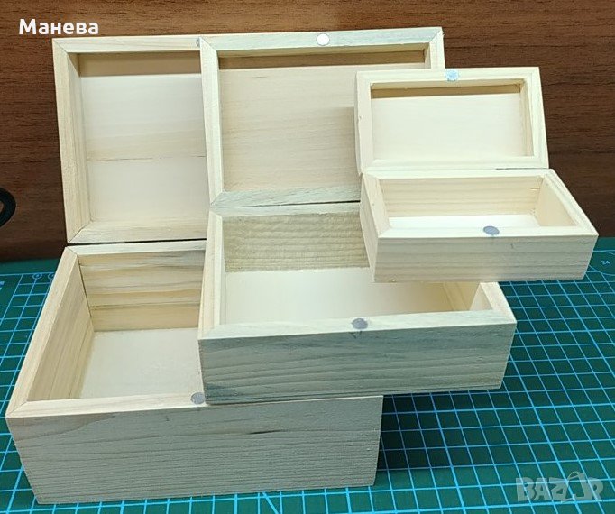 Комплект 3 броя дървени кутии, снимка 1