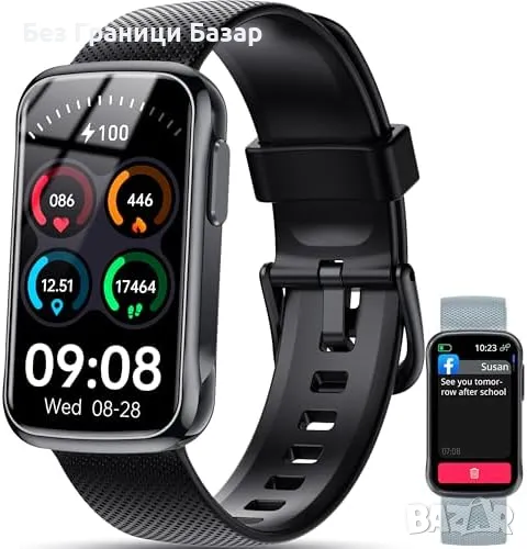 Нов умен Смарт часовник 1.47" Фитнес Тракер Пулсомер Спорт IP68, снимка 1