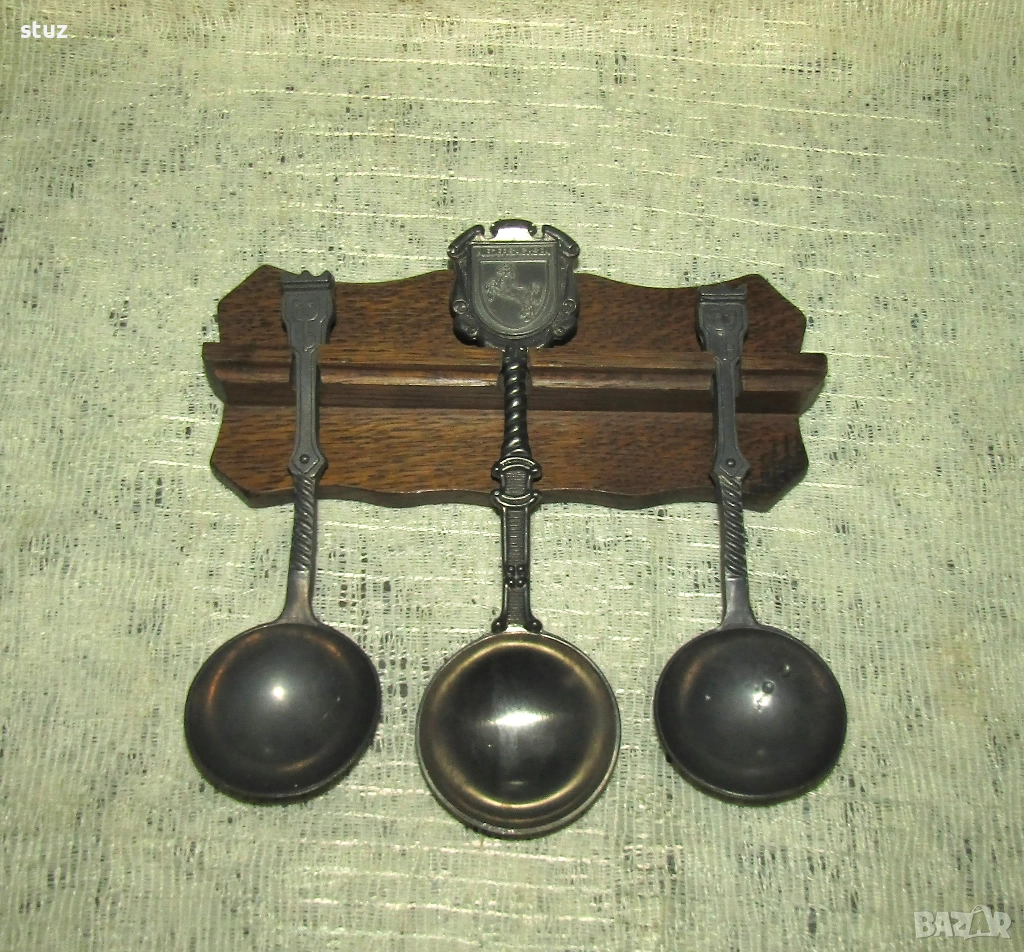 Калаени лъжици за стена с поставка, снимка 1