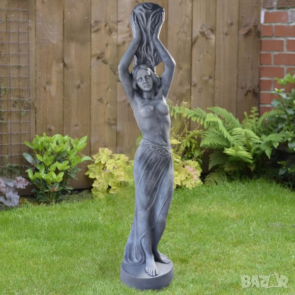 Статуя девойка с поставка за фонтан от бетон – Деметра, снимка 1
