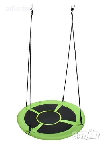 Градинска люлка Гнездо, 120 см, зелено-черно, до 160 кг, люлка за градина, люлка за двор, люлка за т, снимка 1