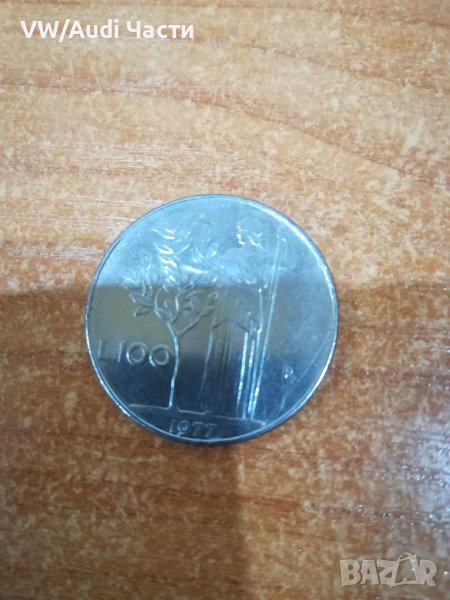 Монета 100 лири 1977г. ИТАЛИЯ , снимка 1