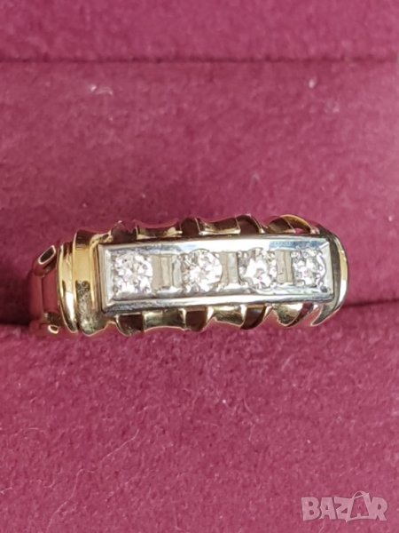 Златен пръстен с брилянти, снимка 1