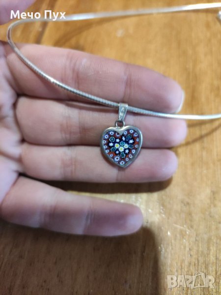 Сребърно полутвърдо колие (90), снимка 1