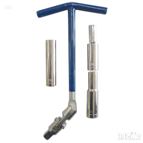 КЛЮЧ ЗА ЗАПАЛИТЕЛНИ СВЕЩИ SUMEX ГУМЕНА Т-ОБРАЗНА ДРЪЖКА 8-10-12 ММ 1БР., снимка 1