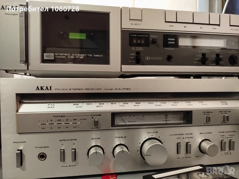 Akai дек CS-F12 и FM стерео усилвател AA-R30, снимка 1