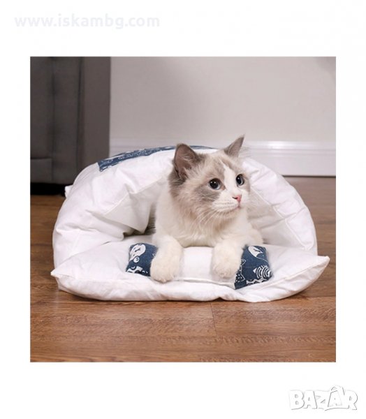 МЕКО ЗИМНО ЛЕГЛО ЗА КОТКИ С ВЪЗГЛАВНИЧКА - КОД 3166, снимка 1