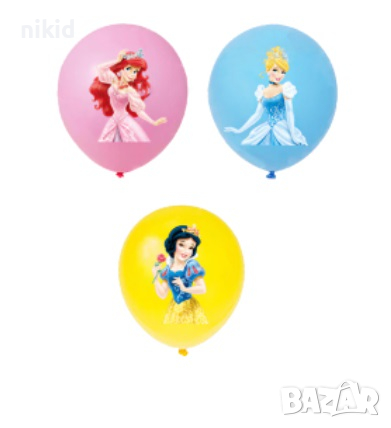 Принцеса Принцеси Пепеляшка Ариел Снежанка Обикновен надуваем латекс латексов балон парти рожден ден, снимка 1