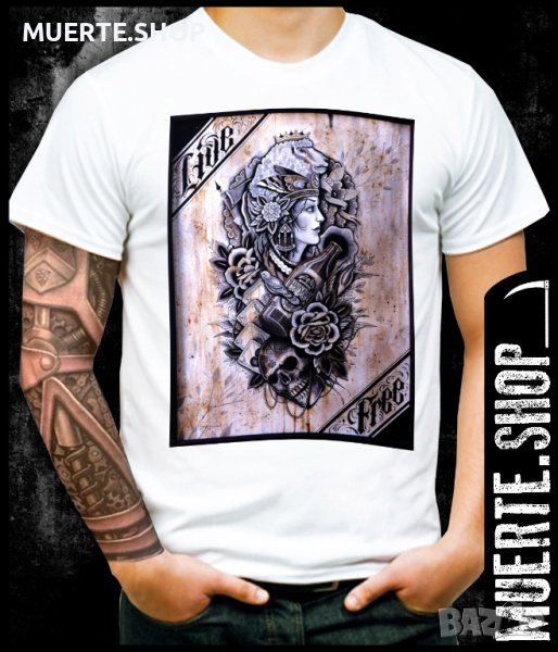 Тениска с щампа LIVE FREE, снимка 1