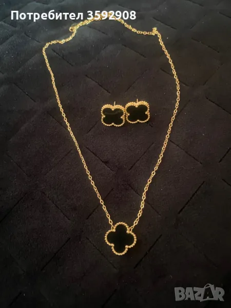 Колие обеци детелина, снимка 1