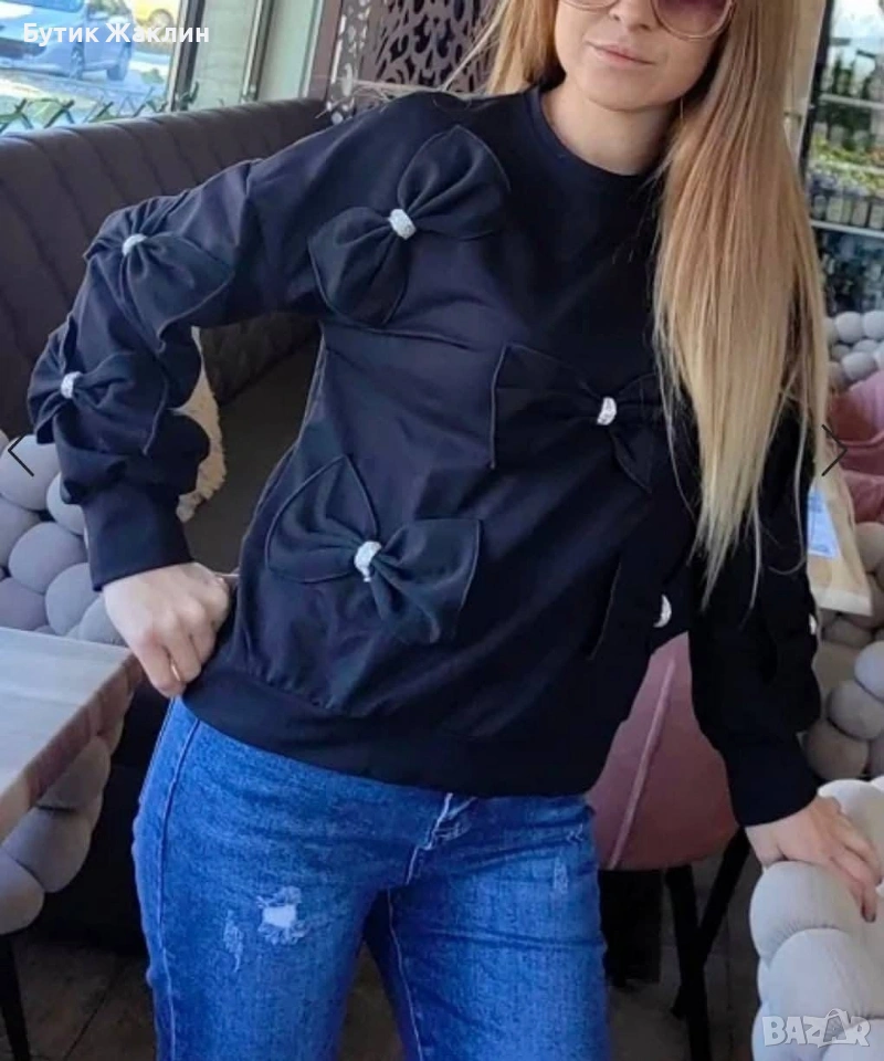 Дамска блуза с панделки, снимка 1