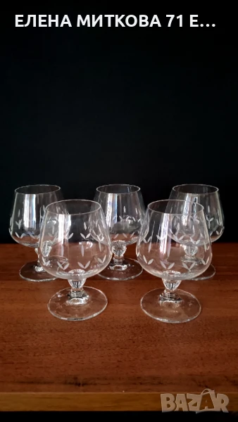 Кристални чаши за коняк комплект от 5 бр, снимка 1