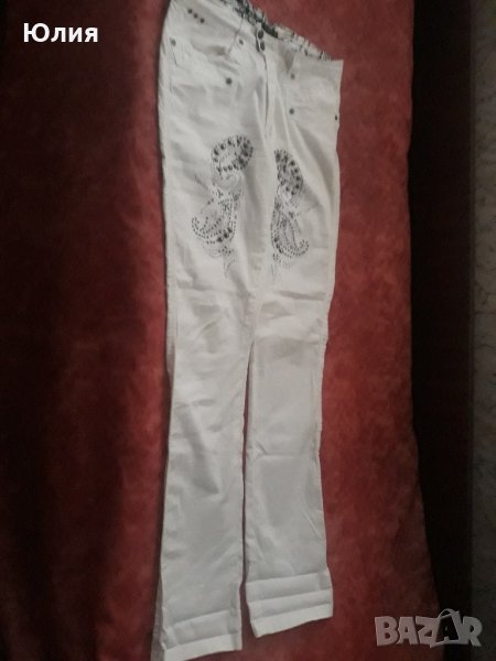 Бял ефектен панталон, снимка 1